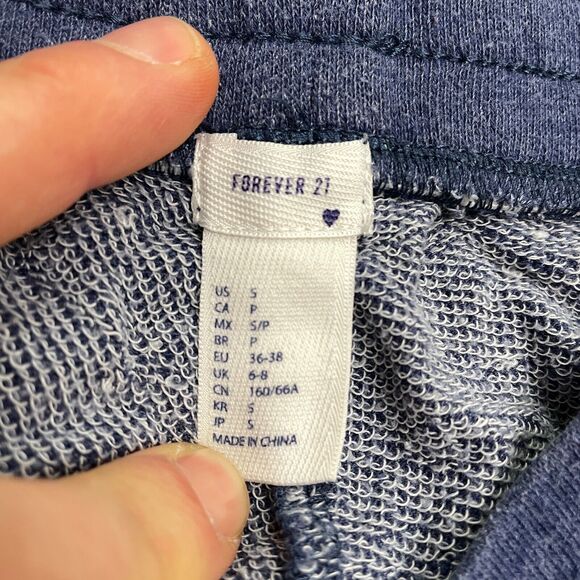 Forever 21 Sweatpants Jogger Womens Small Blue Elastic Waist Pocket Casual 26x27 - Picture 5 of 11